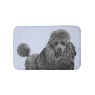 Poodle Malerei Miniaturspielzeug Schwarze Kunst Badematte