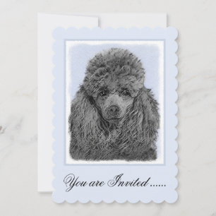 Poodle Malerei Miniaturspielzeug Schwarze Kunst Einladung