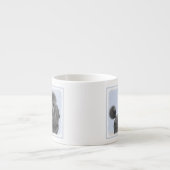 Poodle Malerei Miniaturspielzeug Schwarze Kunst Espressotasse (Vorderseite)