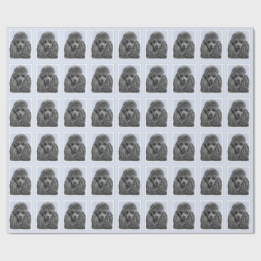 Poodle Malerei Miniaturspielzeug Schwarze Kunst Geschenkpapier