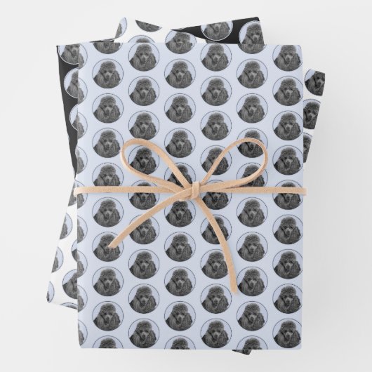 Poodle Malerei Miniaturspielzeug Schwarze Kunst Geschenkpapier Set (Beispiel)