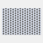 Poodle Malerei Miniaturspielzeug Schwarze Kunst Geschenkpapier Set (Vorderseite)