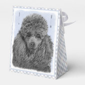 Poodle Malerei Miniaturspielzeug Schwarze Kunst Geschenkschachtel (Rückseite)