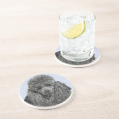 Poodle Malerei Miniaturspielzeug Schwarze Kunst Getränkeuntersetzer (Seite)