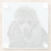 Poodle Malerei Miniaturspielzeug Schwarze Kunst Glasuntersetzer (Rückseite)