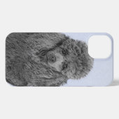 Poodle Malerei Miniaturspielzeug Schwarze Kunst iPhone Hülle (Rückseite (Horizontal))