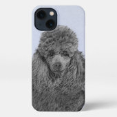 Poodle Malerei Miniaturspielzeug Schwarze Kunst iPhone Hülle (Rückseite)
