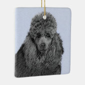 Poodle Malerei Miniaturspielzeug Schwarze Kunst Keramikornament (Rechts)