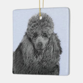 Poodle Malerei Miniaturspielzeug Schwarze Kunst Keramikornament (Links)