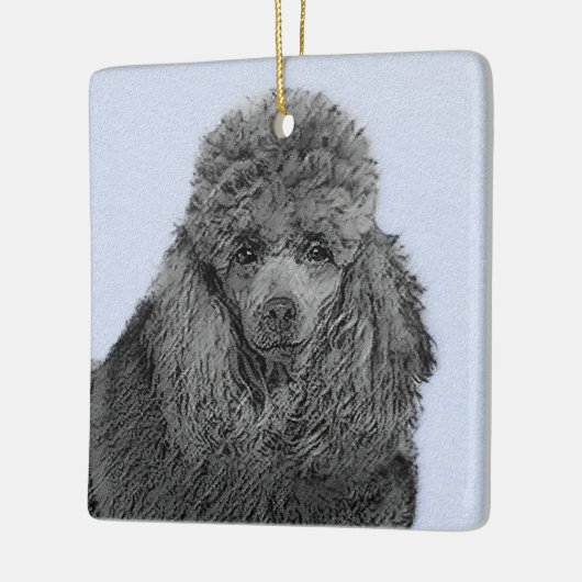 Poodle Malerei Miniaturspielzeug Schwarze Kunst Keramikornament (Links)