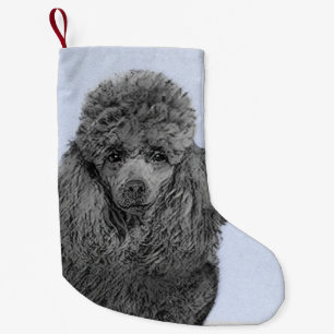 Poodle Malerei Miniaturspielzeug Schwarze Kunst Kleiner Weihnachtsstrumpf