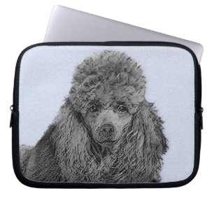 Poodle Malerei Miniaturspielzeug Schwarze Kunst Laptopschutzhülle