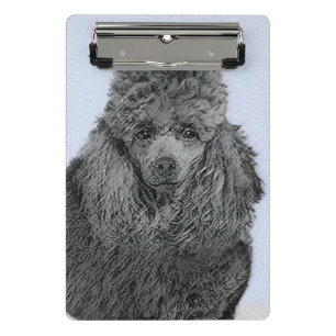 Poodle Malerei Miniaturspielzeug Schwarze Kunst Mini Klemmbrett
