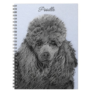 Poodle Malerei Miniaturspielzeug Schwarze Kunst Notizblock