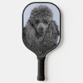 Poodle Malerei Miniaturspielzeug Schwarze Kunst Pickleball Schläger (Rückseite)
