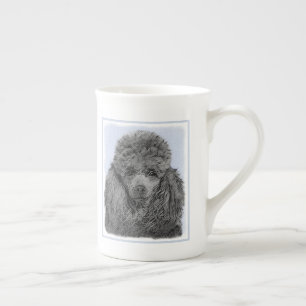 Poodle Malerei Miniaturspielzeug Schwarze Kunst Porzellantasse