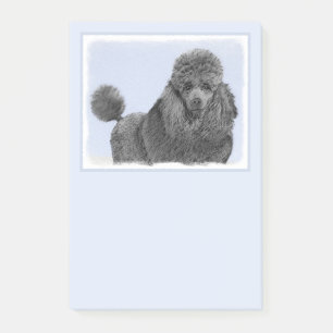 Poodle Malerei Miniaturspielzeug Schwarze Kunst Post-it Klebezettel
