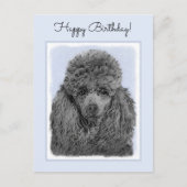 Poodle Malerei Miniaturspielzeug Schwarze Kunst Postkarte (Vorderseite)