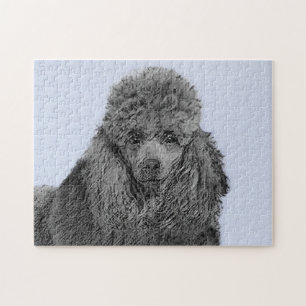 Poodle Malerei Miniaturspielzeug Schwarze Kunst Puzzle