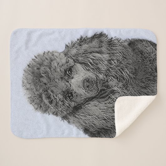 Poodle Malerei Miniaturspielzeug Schwarze Kunst Sherpadecke (Vorderseite (Horizontal))