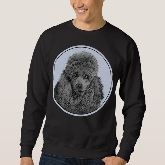 Poodle Malerei Miniaturspielzeug Schwarze Kunst Sweatshirt (Vorderseite)