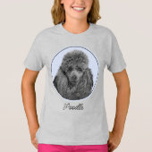 Poodle Malerei Miniaturspielzeug Schwarze Kunst T-Shirt (Vorderseite)