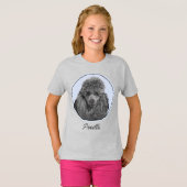 Poodle Malerei Miniaturspielzeug Schwarze Kunst T-Shirt (Vorne ganz)