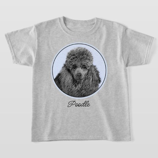 Poodle Malerei Miniaturspielzeug Schwarze Kunst T-Shirt (Ablage )