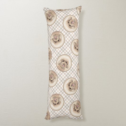 Poodle Malerei Spielzeug Apricot Creme Original Hu Seitenschläferkissen (Rückseite (Vertikal))