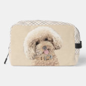 Poodle Malerei Spielzeug Apricot Creme Original Hu Waschbeutel (Rückseite)