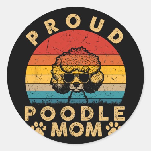 Poodle Mama gibt mir Liebe meine Hunde Mama Mama M Runder Aufkleber (Vorderseite)
