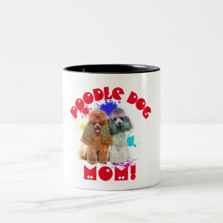 Poodle Mama Hund Lover Beste Hunde Mama je Zweifarbige Tasse