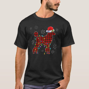 Poodle-Mama-Hut Santa Rotkariert Hunde-Mama Schn T-Shirt