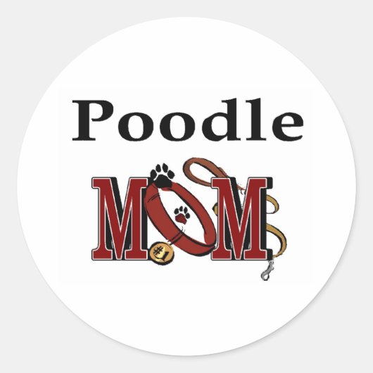 Poodle-Mama Runder Aufkleber (Vorderseite)