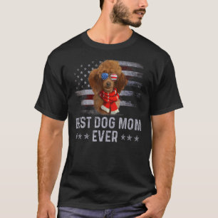 Poodle Mama Vintag American Flag Patriotic Hund 1 T-Shirt