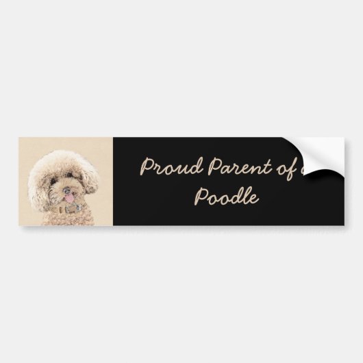 Poodle Miniatur Spielzeug Apricot Cream Brown Dog  Autoaufkleber (Vorne)