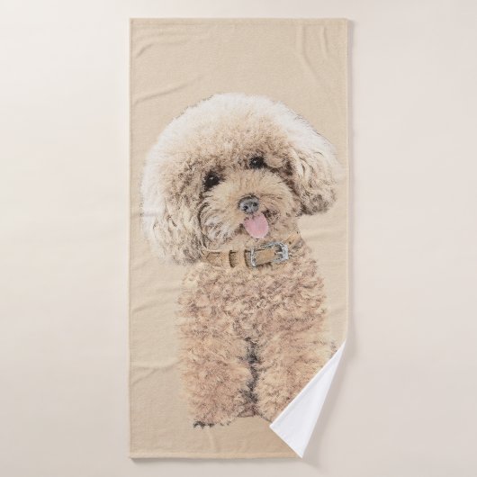 Poodle Miniatur Spielzeug Apricot Cream Brown Dog Badhandtuch Set (Badehandtuch)