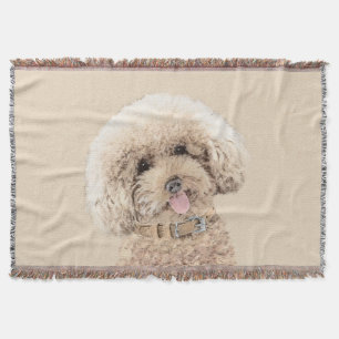 Poodle Miniatur Spielzeug Apricot Cream Brown Dog Decke