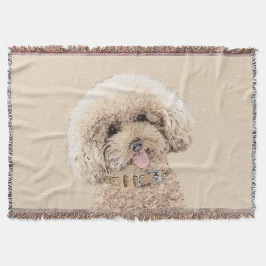 Poodle Miniatur Spielzeug Apricot Cream Brown Dog Decke (Vorderseite)