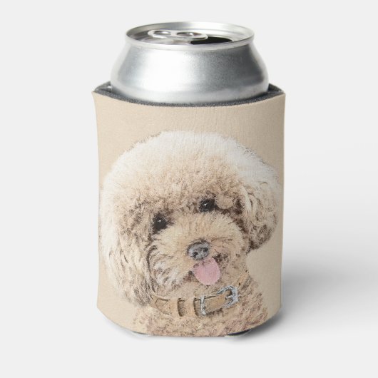 Poodle Miniatur Spielzeug Apricot Cream Brown Dog Dosenkühler (Kanne Rückseite)
