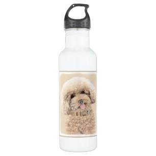 Poodle Miniatur Spielzeug Apricot Cream Brown Dog  Edelstahlflasche