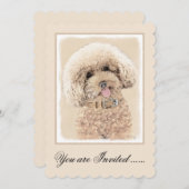 Poodle Miniatur Spielzeug Apricot Cream Brown Dog  Einladung (Vorne/Hinten)