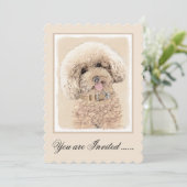 Poodle Miniatur Spielzeug Apricot Cream Brown Dog  Einladung (Stehend Vorderseite)