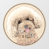 Poodle Miniatur Spielzeug Apricot Cream Brown Dog Fensteraufkleber (Blatt)