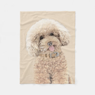 Poodle Miniatur Spielzeug Apricot Cream Brown Dog Fleecedecke
