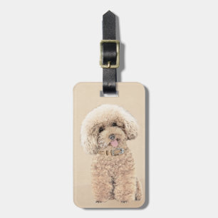 Poodle Miniatur Spielzeug Apricot Cream Brown Dog  Gepäckanhänger