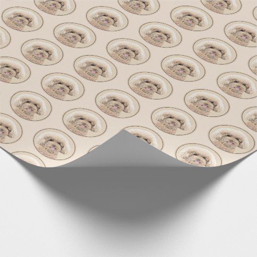 Poodle Miniatur Spielzeug Apricot Cream Brown Dog Geschenkpapier (Ecke)