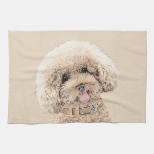 Poodle Miniatur Spielzeug Apricot Cream Brown Dog  Geschirrtuch