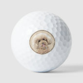 Poodle Miniatur Spielzeug Apricot Cream Brown Dog Golfball (Vorderseite)