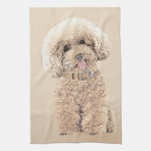 Poodle Miniatur Spielzeug Apricot Cream Brown Dog  Handtuch (Vertikal)